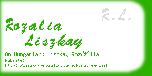 rozalia liszkay business card